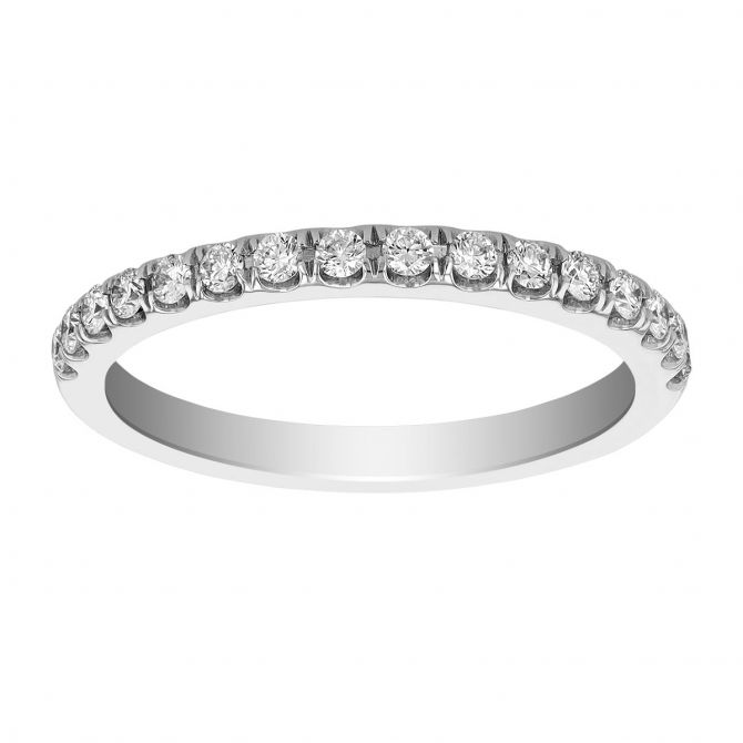 White Gold Diamond Wedding Band, 0.27cttw